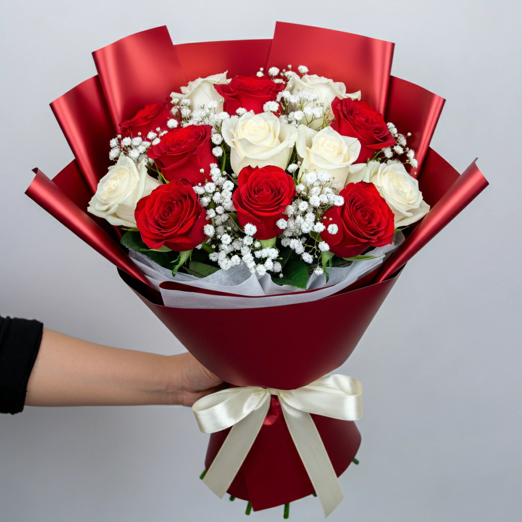 Contraste Perfeito (Rosas vermelhas e brancas)